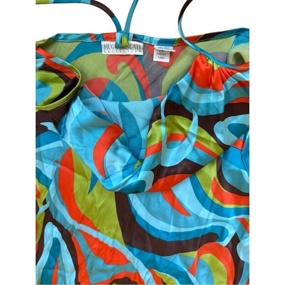 Vtg Hugo Buscati Womens Multicolor Spaghetti Strap Silk Blend Slip Dress Size 4 - Picture 9 of 15
